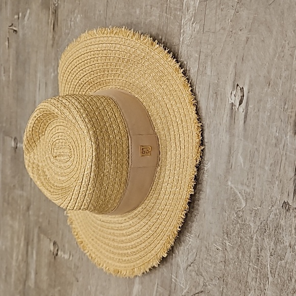 💕ERIC JAVITS💕 Fringe PInch Packable Fedora Squishee Straw Hat ~ Flax Mix NWT - Picture 9 of 16